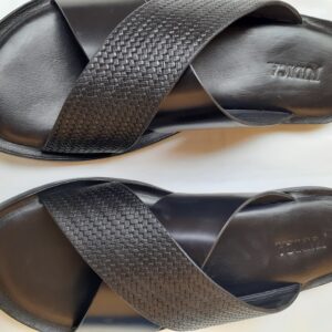 Male leather slides